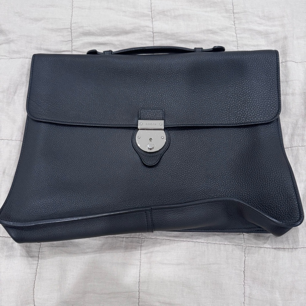 Gucci Black Leather Briefcase